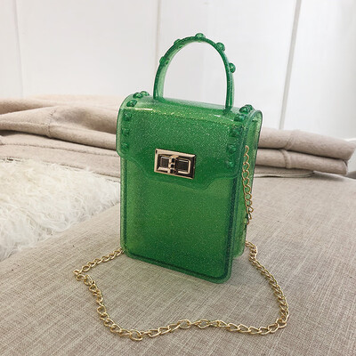 

Qiao Bani 2019 new Korean chic fashion chain mobile phone jelly package hand strap shoulder diagonal trend handbags