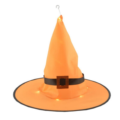 

LED Light Up Halloween Witch Hat Battery Powered Glowing In Dark Party Hat Hanging Halloween Decoration Party Supplies 5 Color