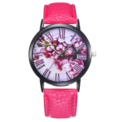 

Womens Watch Printed Flower Print Analog Alloy Watches Causal Quartz Analog Wristwatch relogio masculino Dropshipping &Ff