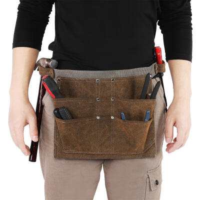 

Greensen Heavy Duty Waterproof Waxed Canvas Work Apron with Tool Pockets