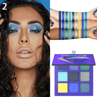 

CmaaDu 9 Colors Glitter Eyeshadow Palette Shimmering Metallic Matte Eye Makeup