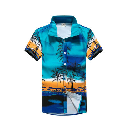 

Unisex Mens Women Summer Hawaiian Beach Short Sleeve Shirts Slim Casual T-Shirt