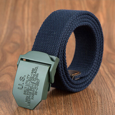 

New canvas Men belt trend weaving Alloy Automatic buckle Men&Women belt outdoor casual sport high quality cowboy belt