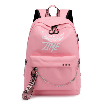 

Noctilucent ins female backpack for junior high school students Korean version of campus travel backpack computer bag