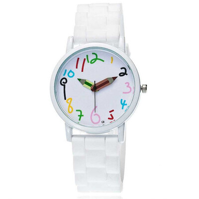 

New Geneva pencil pointer silicone men&women watch casual cute fresh student watch