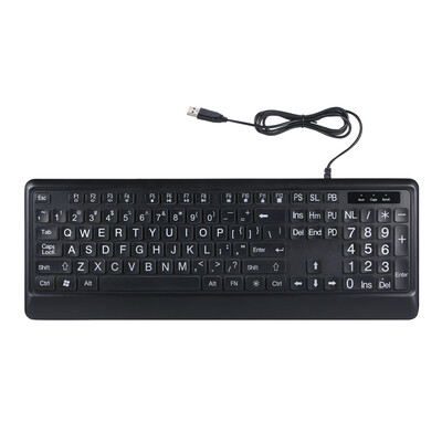 

USB Interface Large Print Tri-Color Backlit Wired Keyboard
