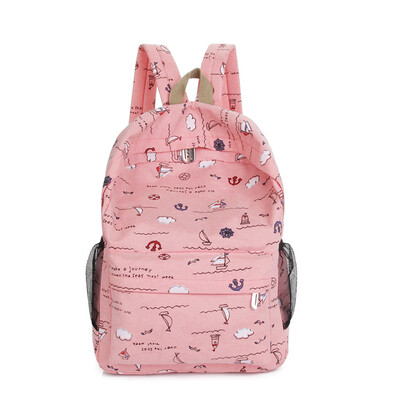 

New Kids Canvas Backpack Girls Boys Cartoon Schoolbag Bookbag Shoulder Bag Children Cute School Bag Women Canvas Travel Backpack