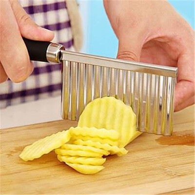 

Stainless Steel Potato Wavy Edged Knife Gadget Vegetable Fruit Cutter Peeler