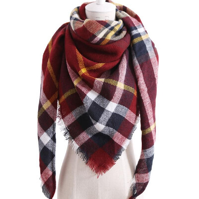 

Women Fashion Triangular Large Winter Soft Scarf Warm Cozy Blanket Stylish Oversized Plaid Shawl Cape