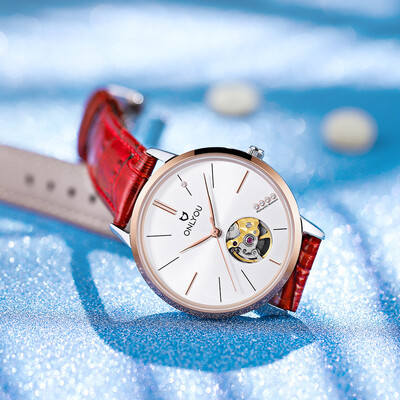 

Automatic mechanical watch female full ultra-thin hollow diamond trend belt female watch waterproof