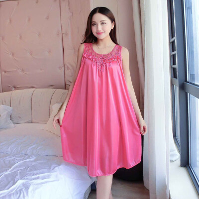 

Womens Robe Dress Lingerie Nightdress Sleeveless Casual Nightgown Sleepwear 2019