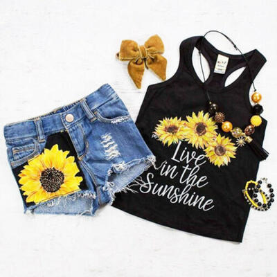 

Baby Girl Kids Summer Toddler Outfits Clothes T-shirt TopsShorts Pants 2PCS Set