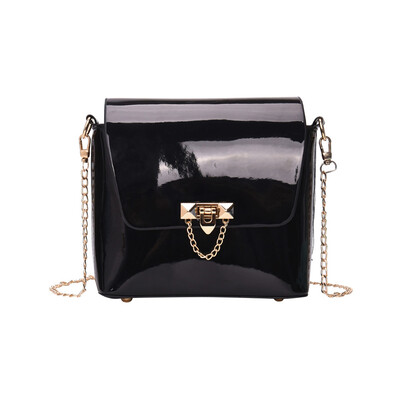 

Women Patent Leather Shoulder Bag Fashion Padlock Chains Crossbody Party Purse Designer Messenger Bag