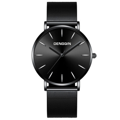 

Gobestart Luxury Mens Black Dial Stainless Steel Date Quartz Analog Sport Wrist Watch