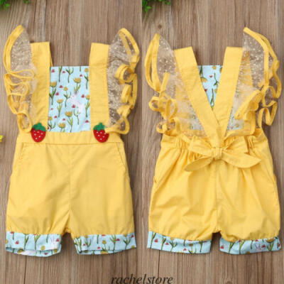 

Newborn Baby Girl Clothes Floral Ruffle Lace Romper Jumpsuit Outfits Sunsuit