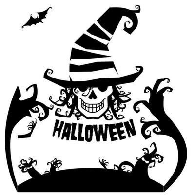 

Greensen Halloween Clown Sticker Living Room Bedroom Backdrop Wall Decorative Decal Halloween Clown Sticker Decorative Sticker