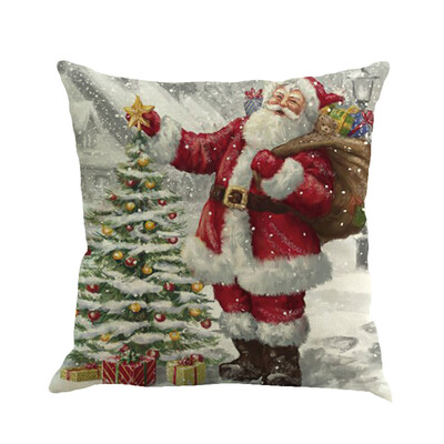 

〖Follure〗Christmas Printing Dyeing Sofa Bed Home Decor Pillow Cover Cushion Cover
