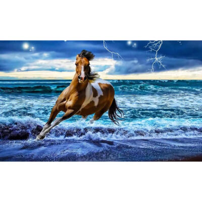 

5D DIY Diamond Painting Running Horse Cross Stitch Embroidery Rhinestones