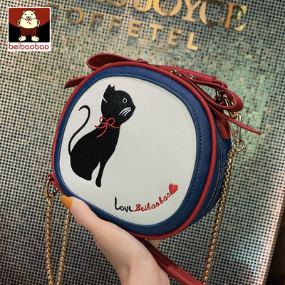 

Bag womens bag 2019 New oblique satchel woman small round bag one shoulder bag retro chain handbag