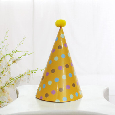 

FUNNYBUNNY Kids Happy Birthday Paper Party Cone Hats with Pom Poms 12ct Happy Birthday Crown Baby One Year Birthday