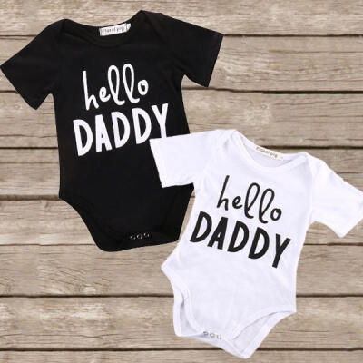 

Hello Daddy Newborn Baby Boy Girl Infant Romper Jumpsuit Bodysuit Clothes Outfit