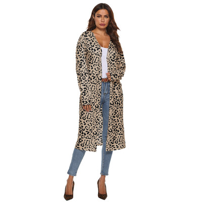 

Toponeto Women Long Sleeve Leopard Open Cape Casual Coat Blouse Kimono Jacket Cardigan