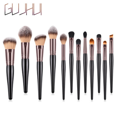 

Toponeto 12PCS Wooden Foundation Cosmetic Eyebrow Eyeshadow Brush Makeup Brush Sets Tools