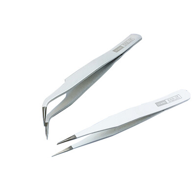 

Gobestart 2pcs Stainless Steel Eyebrow Tweezers Eyelash Curler Clip Plucking Beauty Tools