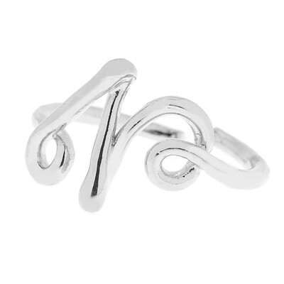

Silver A-Z 26 Letters Initial Name Rings Women Men Weeding Couple Jewelry