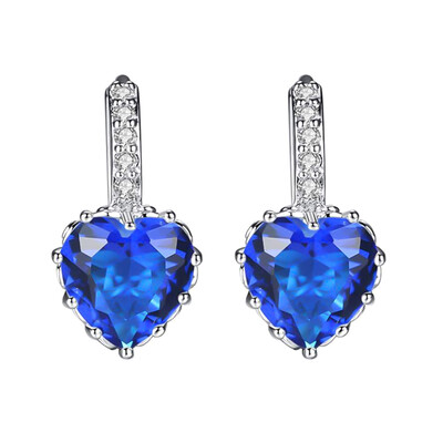 

1 Pairs Fashion Women Multi color Crystal Heart Earrings Weeding Bride Jewelry