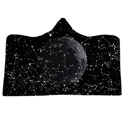 

Universe Galaxy Print Soft Fluffy Wearable Blankets Nebula Hooded Throw Wrap Robe For Adults & Kids Home Bedding