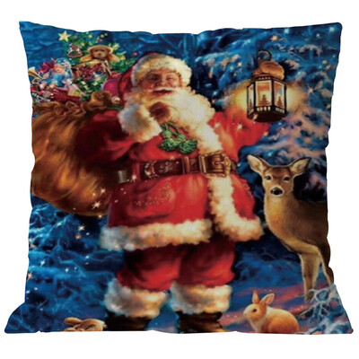 

〖Follure〗Merry Christmas Pillow Cases Linen Sofa Cushion Cover Home Decor Pillow Core