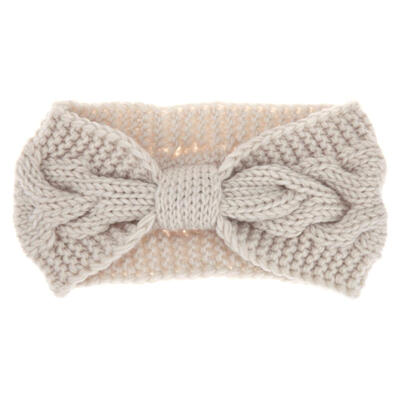 

Women Autumn Winter Twist Crochet Head Wrap Headband Knit Bow Hair Band