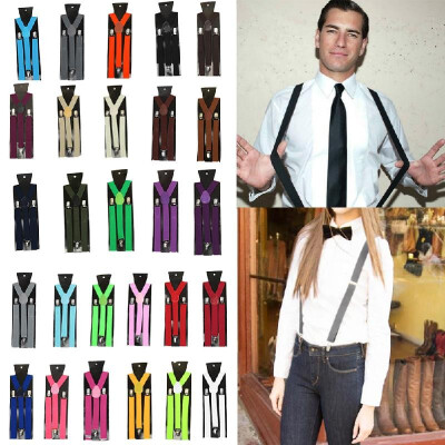 

New Fashion Men Women Clip on Suspenders Elastic Y-Shape Back Formal Unisex Adjustable Braces