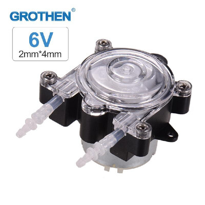 

GROTHEN DC 6V DIY Dosing Pump Mini Peristaltic Dosing Head Self-Priming Function Large Flow 150mlmin for Aquarium Lab Chemical An