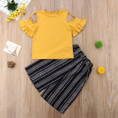 

Newborn Baby Girl Kids Fashion T-shirt Tops Striped Loose Pants Outfits Clothes Set