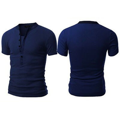 

Mens Slim Fit V Neck Short Sleeve Muscle Tee T-shirt Casual Tops Henley Shirts