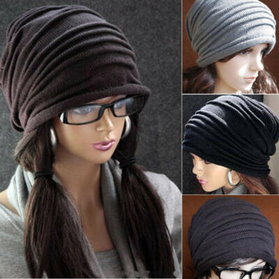 

US Women Mens Warm Winter Baggy Beanie Knit Crochet Ski Hat Oversized Slouch Cap