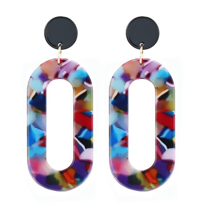 

EK838 European Long Leopard Acrylic Earring Drop Earrings for Women Fashion Jewelry Geometric Statement Earring Female Brincos