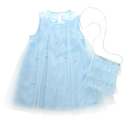 

Princess Kids Baby Girl Party Dress Pearl Tulle Christmas Dress Sundress Bag USA