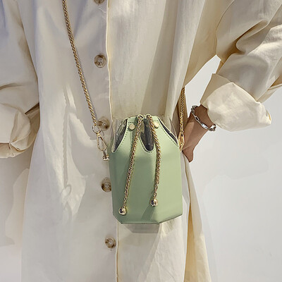 

Ins super fire chain small bag handbag 2019 new fashion bucket bag summer small fresh chain Messenger bag