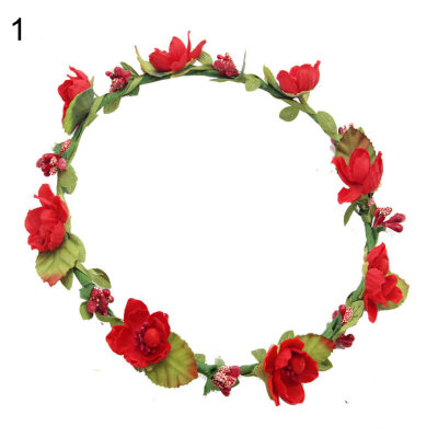 

Girls Faux Flower Hair Headband Garland Wreath Wedding Party Bride Headpiece