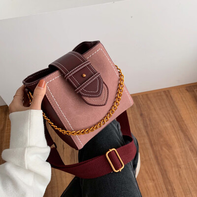 

Retro small bag female new female bag Hong Kong style wild shoulder bag wide shoulder strap Messenger bag tide