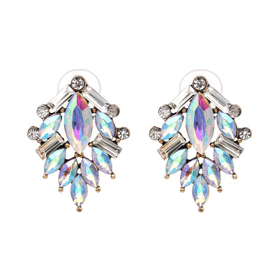 

JURAN 2019 New Arrival Fashion Statement Gem Crystal Tree Shape Stud Earrings For Women Hot Jewelry 9 Colors Wholesale J50064