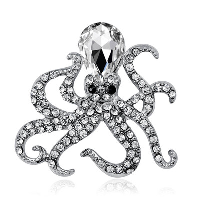 

Animals Brooch Pins Bee Rabbit Octopus Cat Owl Bird Cat Enamel Brooches for Women Men Crystal Brooch