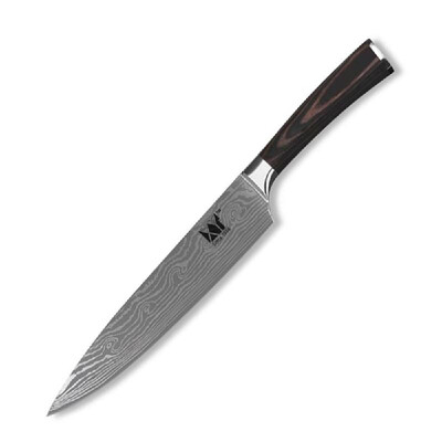 

Stainless steel dark brown color wooden handle big wave Damascus peel universal 6 piece set kitchen cutter