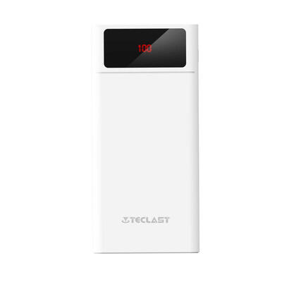 

Teclast A30 30000mAh Power Bank LED Display Dual USB Output External Battery Phone Charger - White