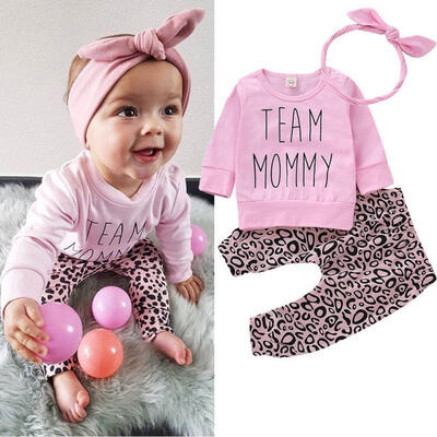 

3Pcs Infant Newborn Baby Girl Long Sleeve T-shirt Tops Leggings Pants Clothes Sets Outfits