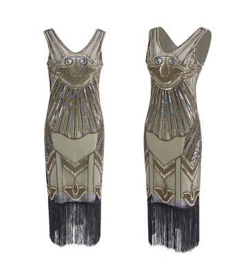 

〖Follure〗Womens 1920s Vintage Flapper Fringe Beaded Great Gatsby Party Dress