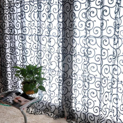 

Yarn Window Tulle Curtains Window Voile Curtains for Living Room Kitchen